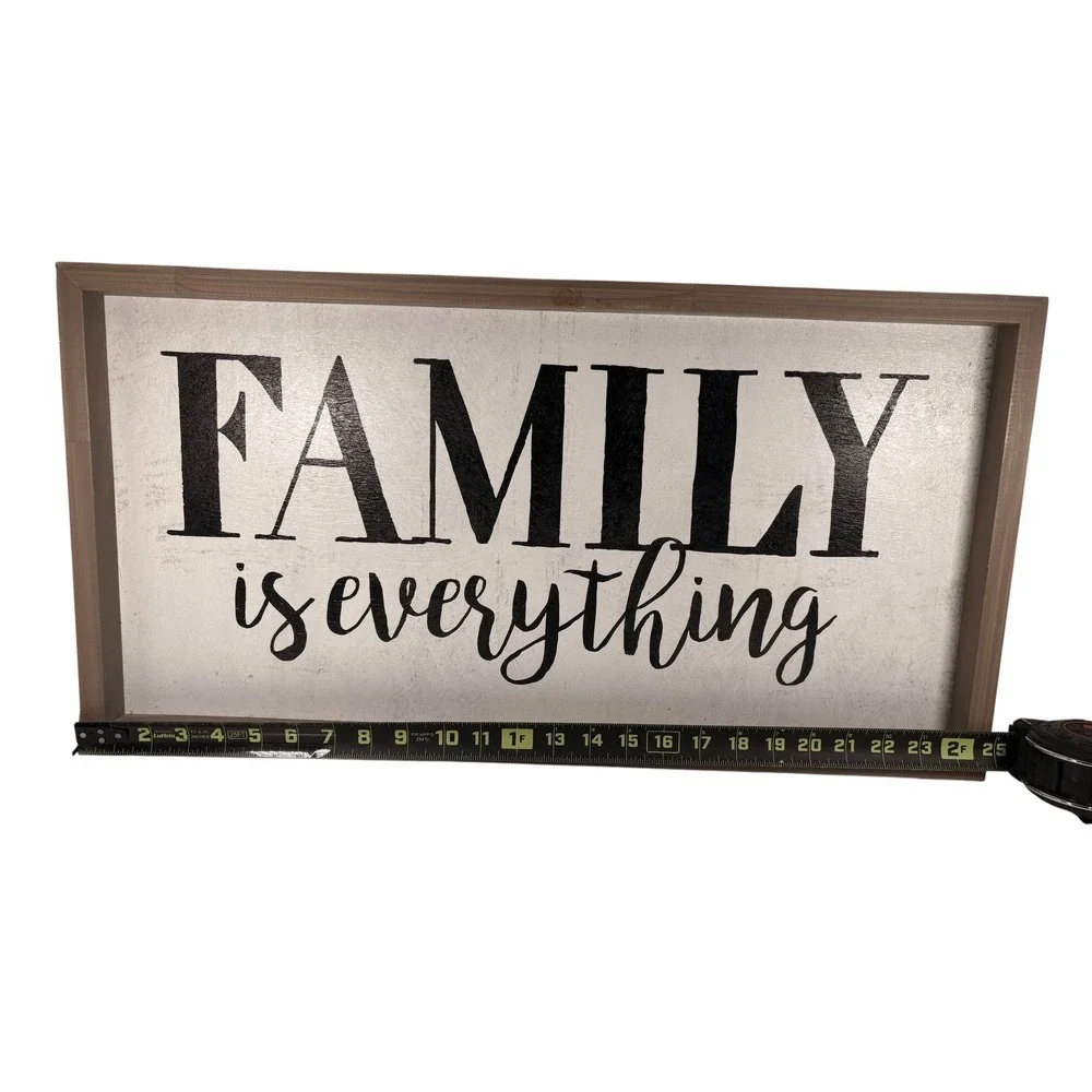 Unbranded Family Is Everything Wall Sign Home Decor 24x12 White Brown Excellent